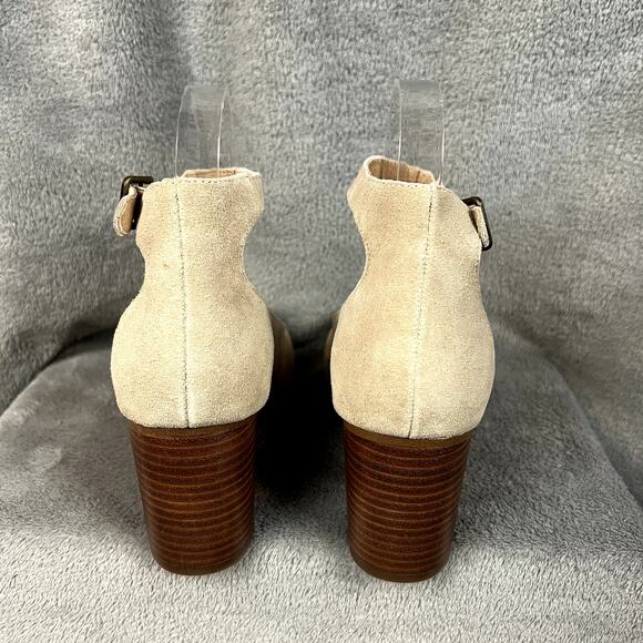 Soludos Gemma Heel Shoes Womens 8 Beige Suede Leather Strappy Anthropologie - Picture 5 of 13